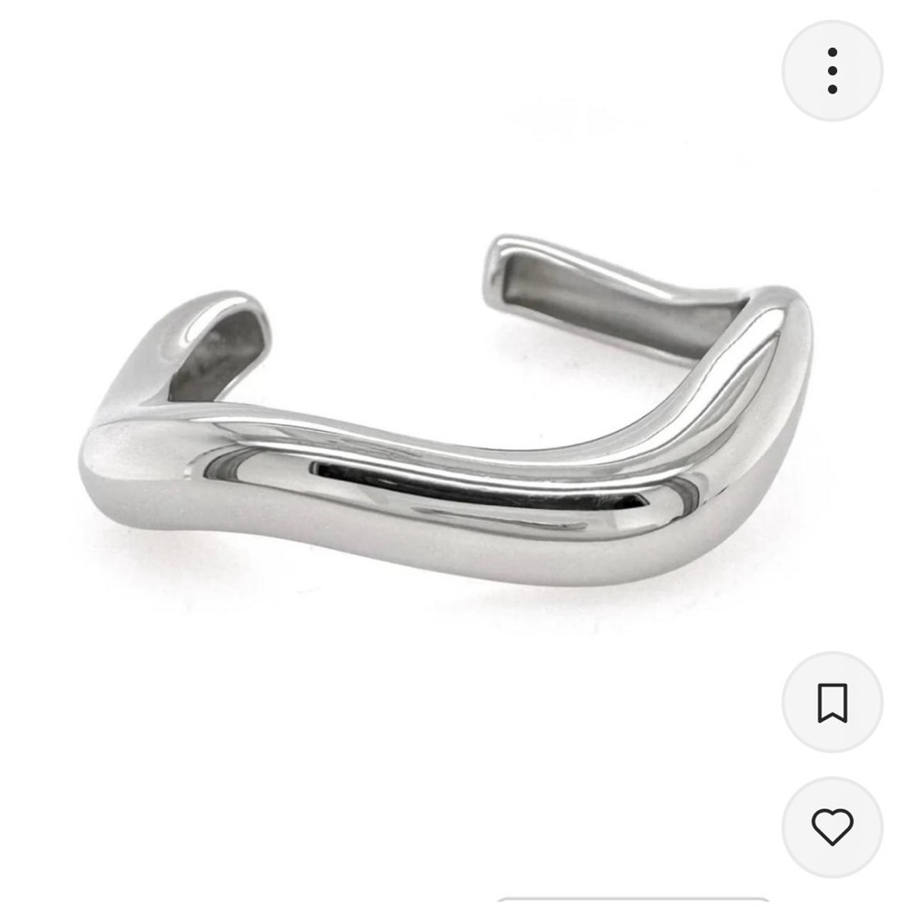 Silver wave Cuff Bracelet